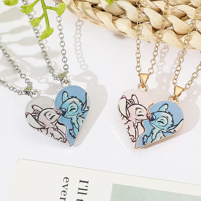 Collares Magnéticos de Stitch y Ángel para Parejas o Mejores amigos